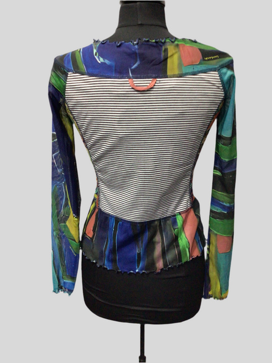 Fun Button Up Blouse with Netting