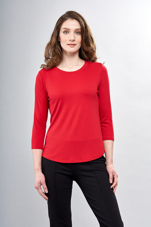 Soft Knit Layering 3/4 Sleeve Top ~ Jewel Tone Colors