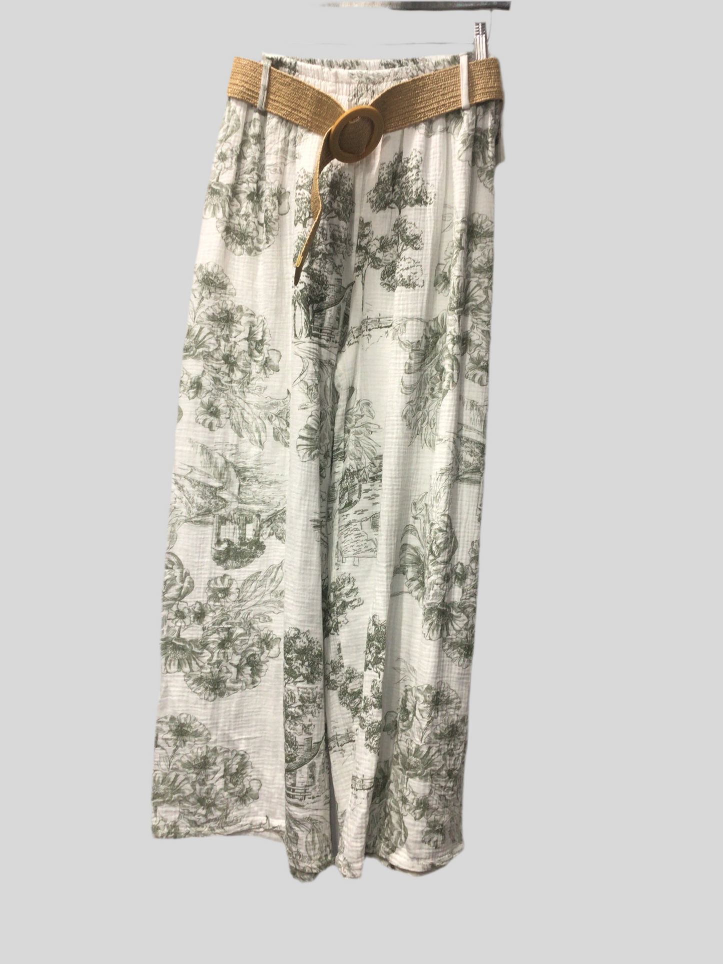 Italian Printed Wide Leg Pants