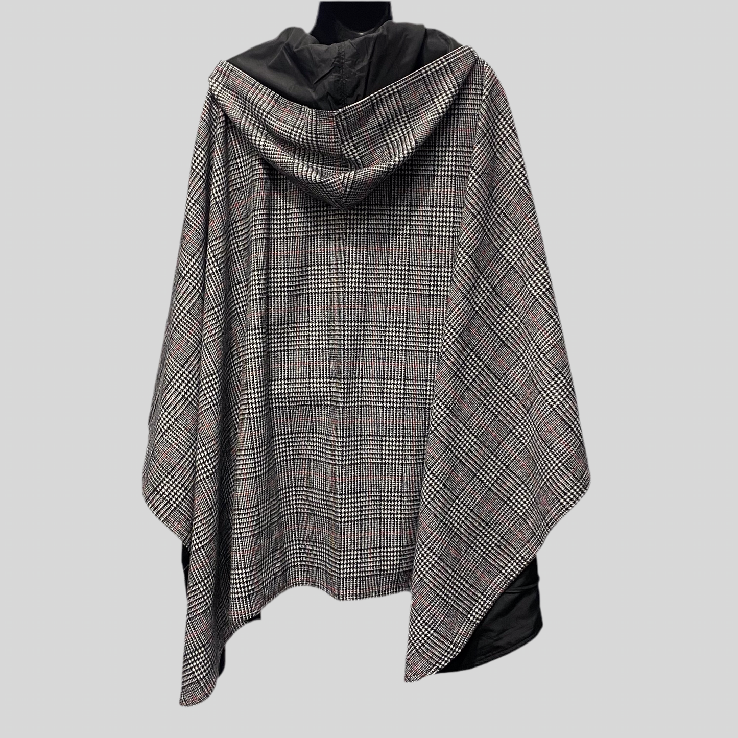 Plaid Reversible Hooded Rain Cape