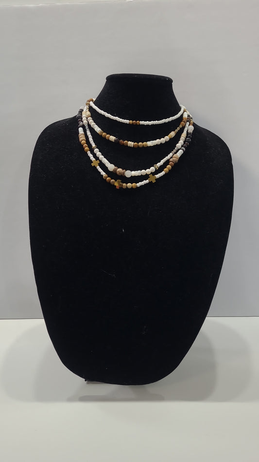 White Natural Stone Magnet Versatile Necklace