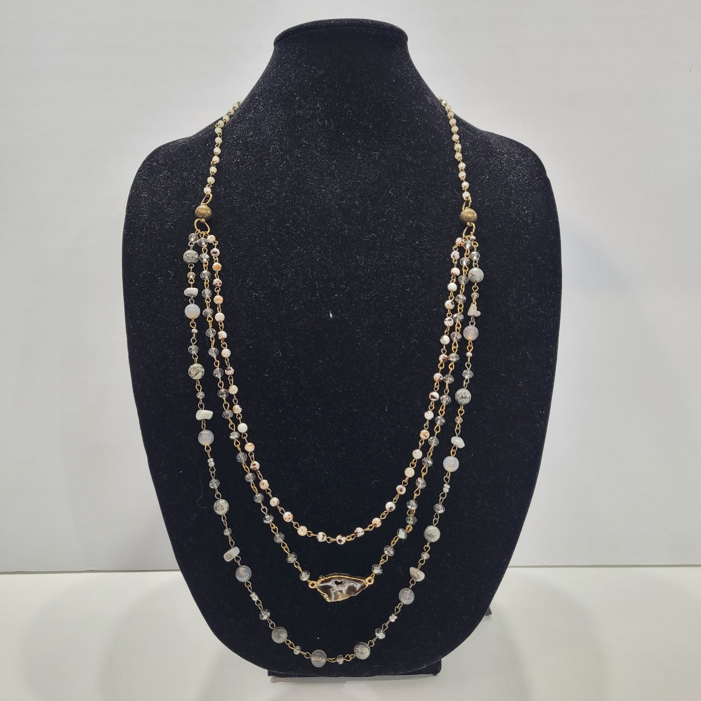 Geode Stone Magnet Four-Way Necklace