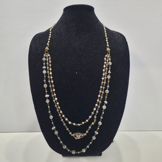 Geode Stone Magnet Four-Way Necklace