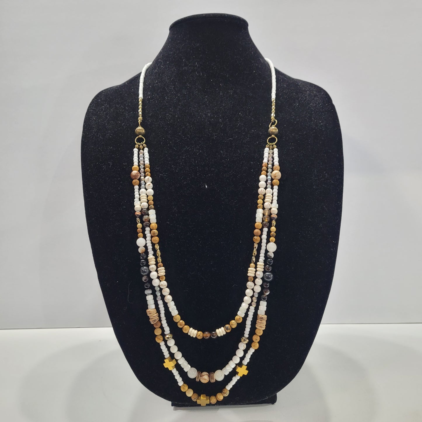 White Natural Stone Magnet Versatile Necklace