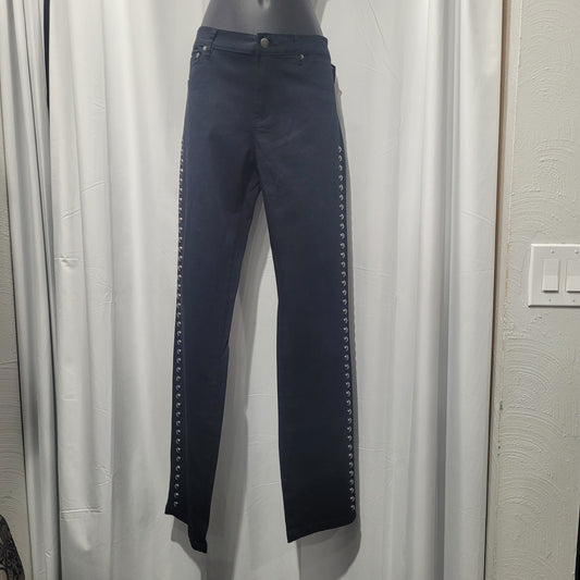 Black Pants With Metallic Details