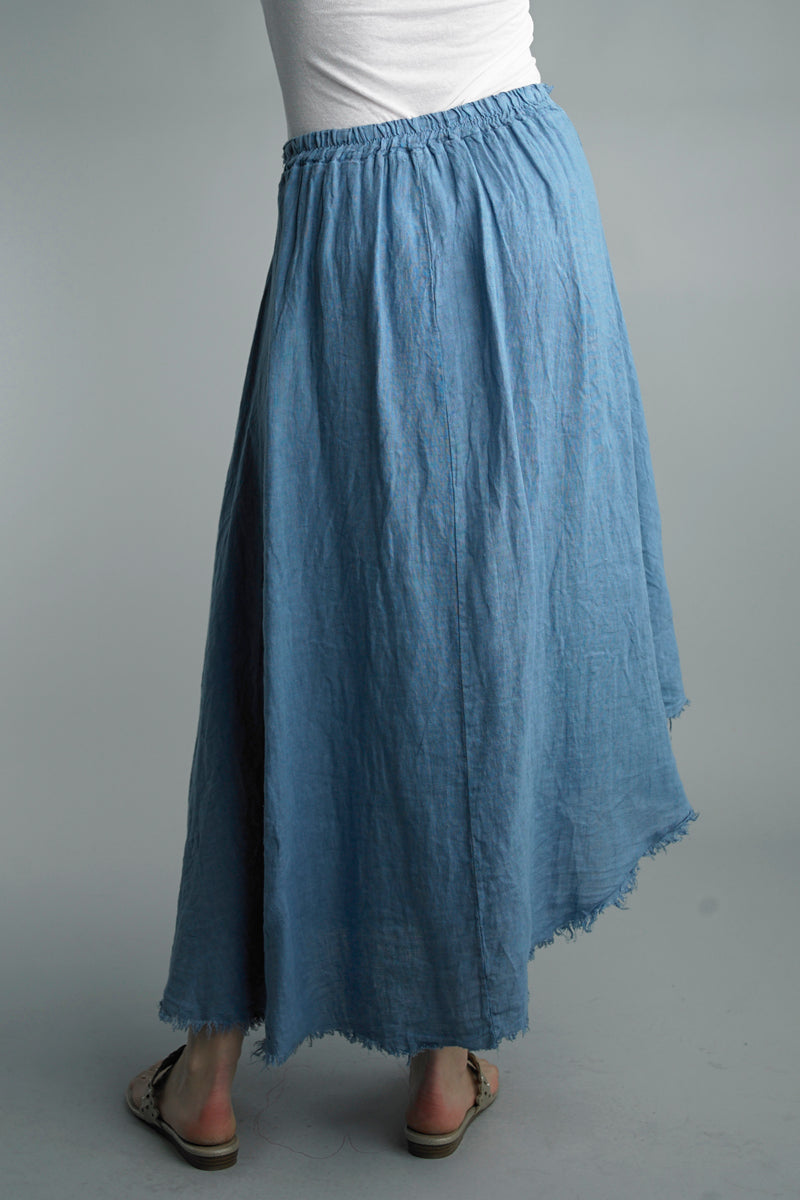 Diagonal Cut Italian Linen Skirt