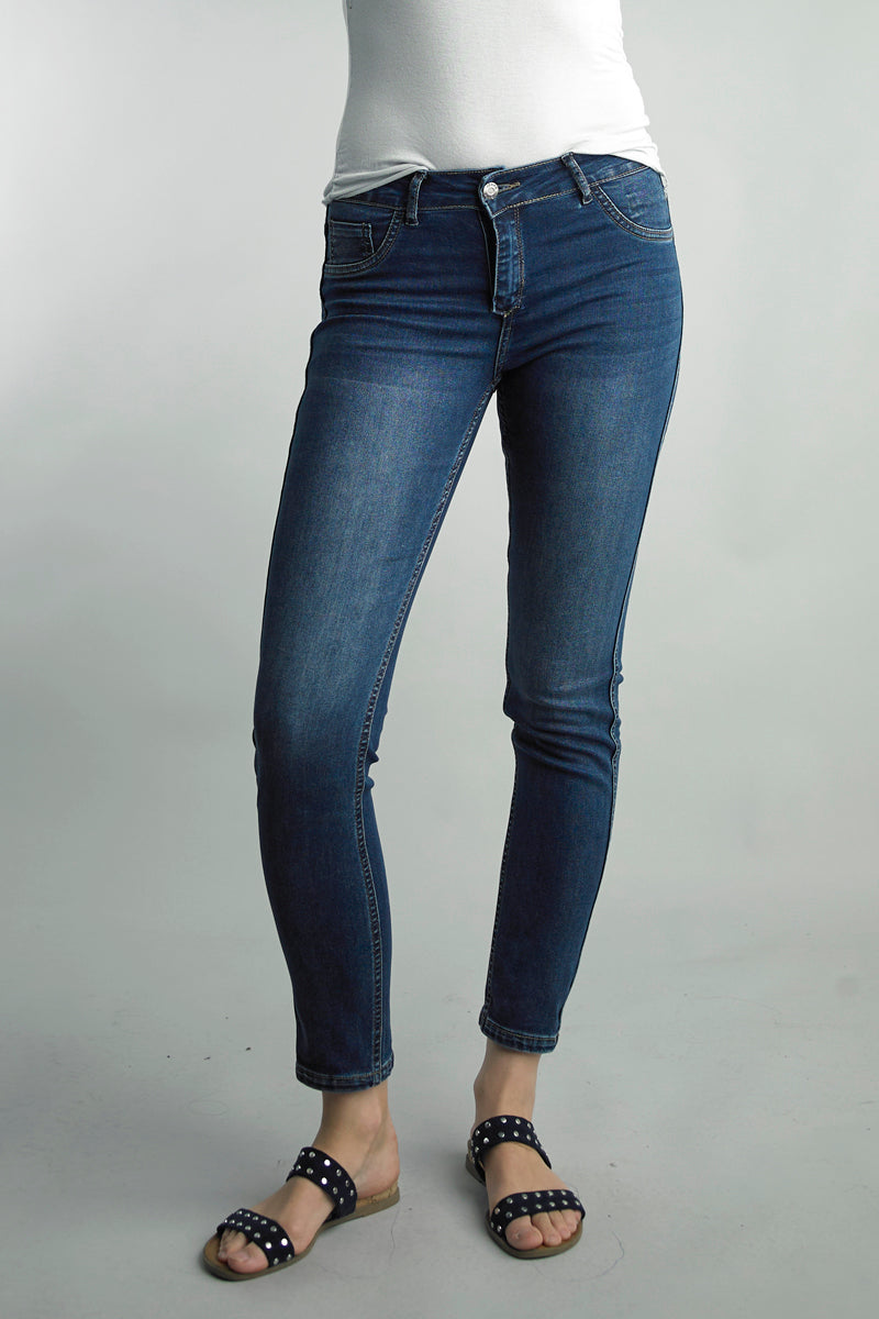 Tropical Print and Solid Side Reversible Jeans