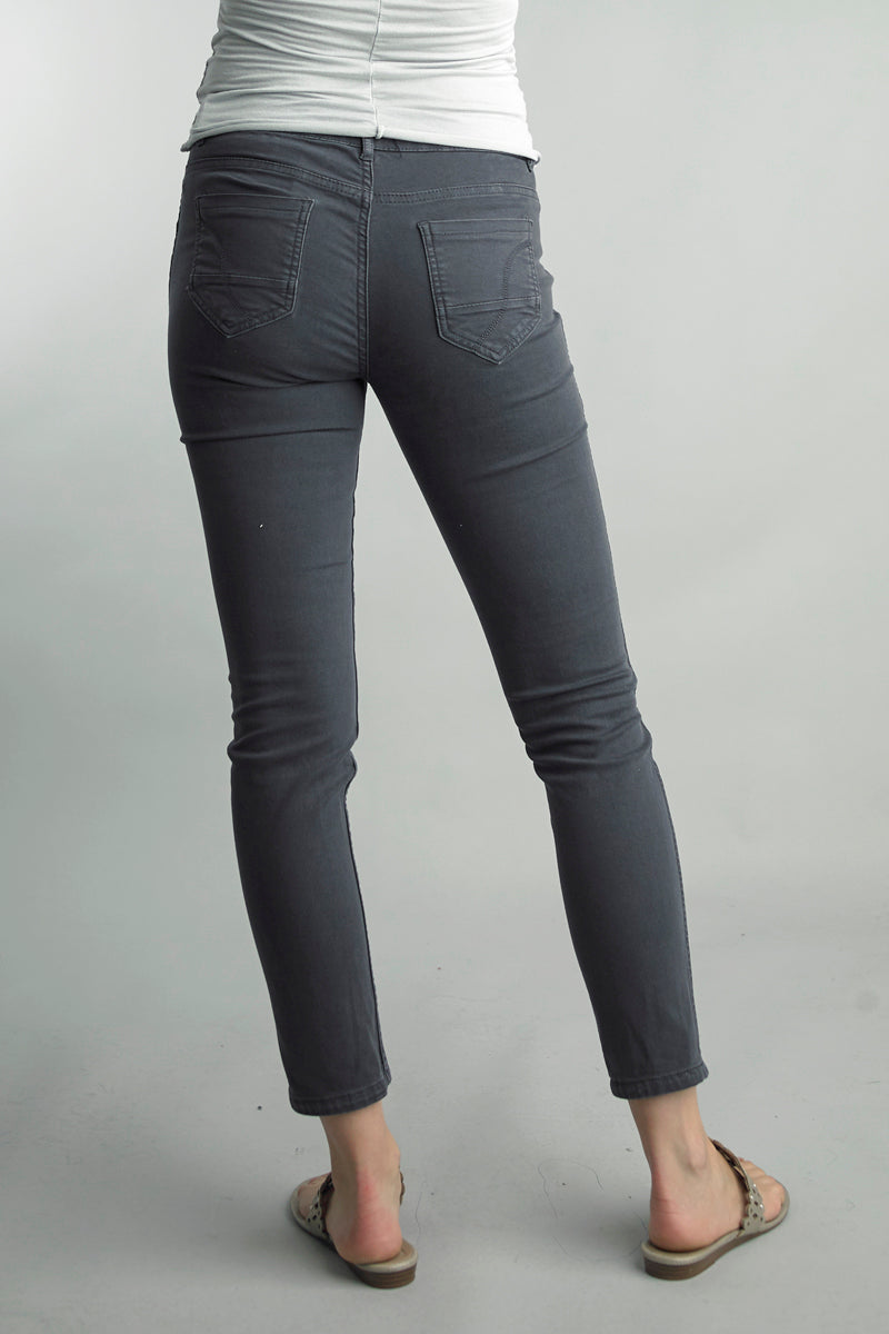 Tropical Print and Solid Side Reversible Jeans