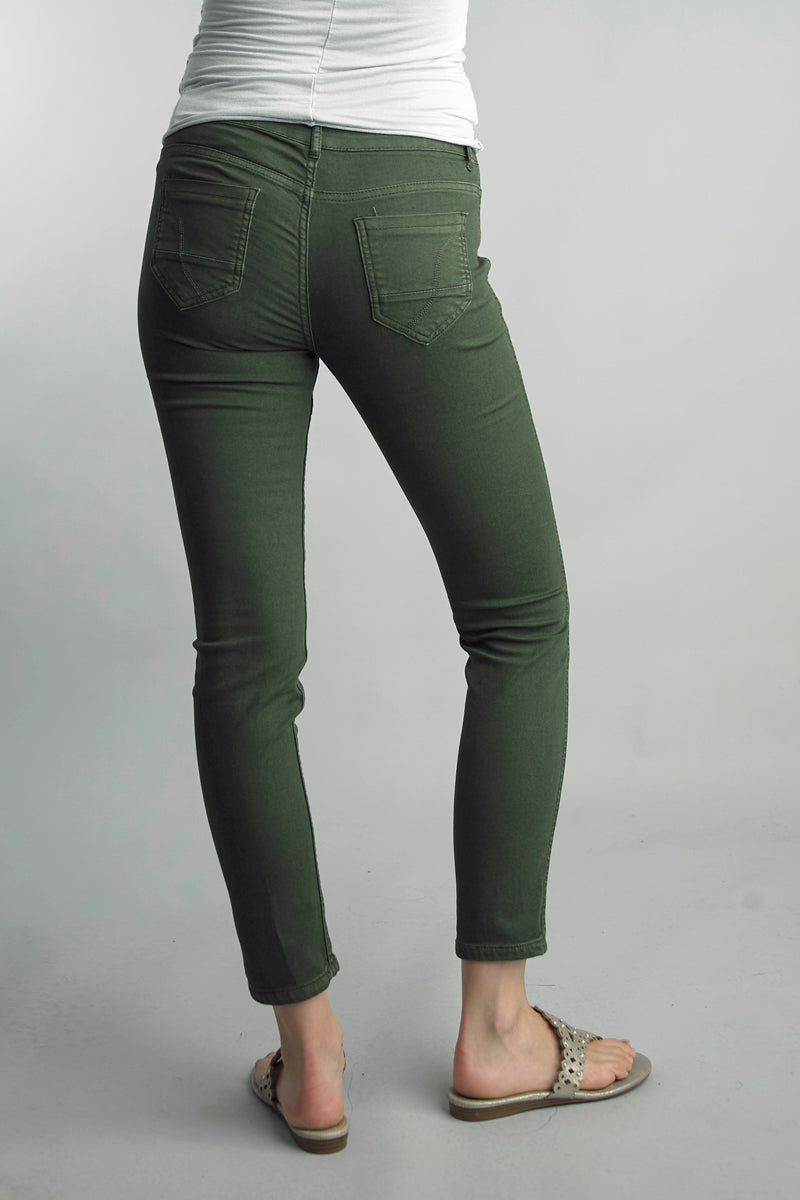 Tropical Print and Solid Side Reversible Jeans