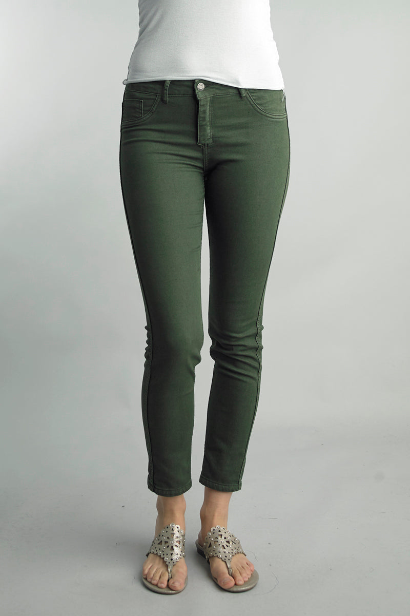 Tropical Print and Solid Side Reversible Jeans