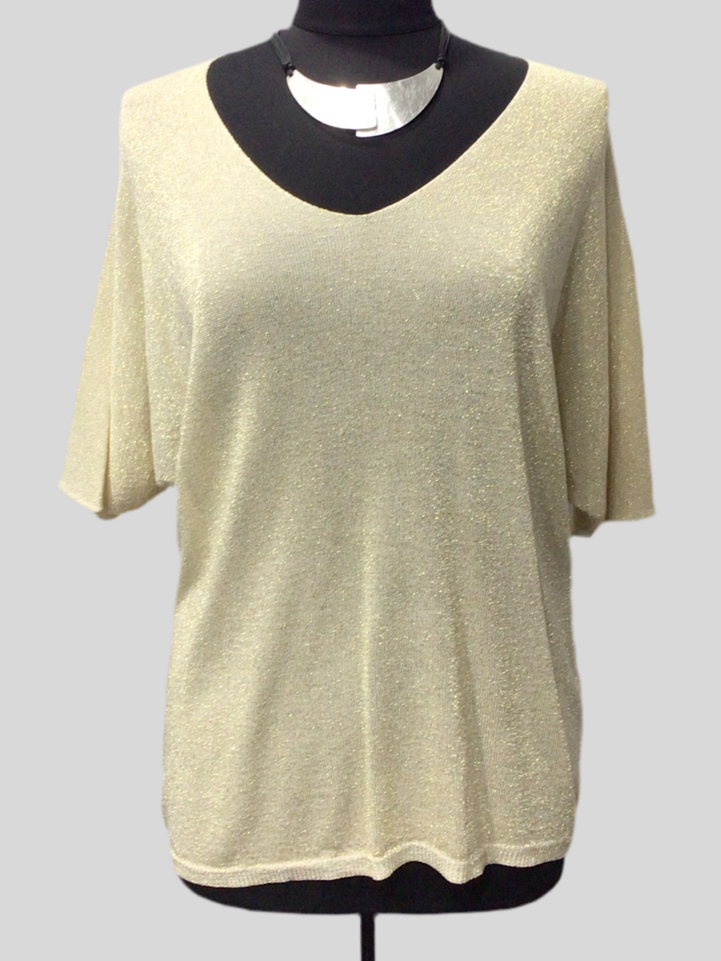 Metallic Knit Gold Top