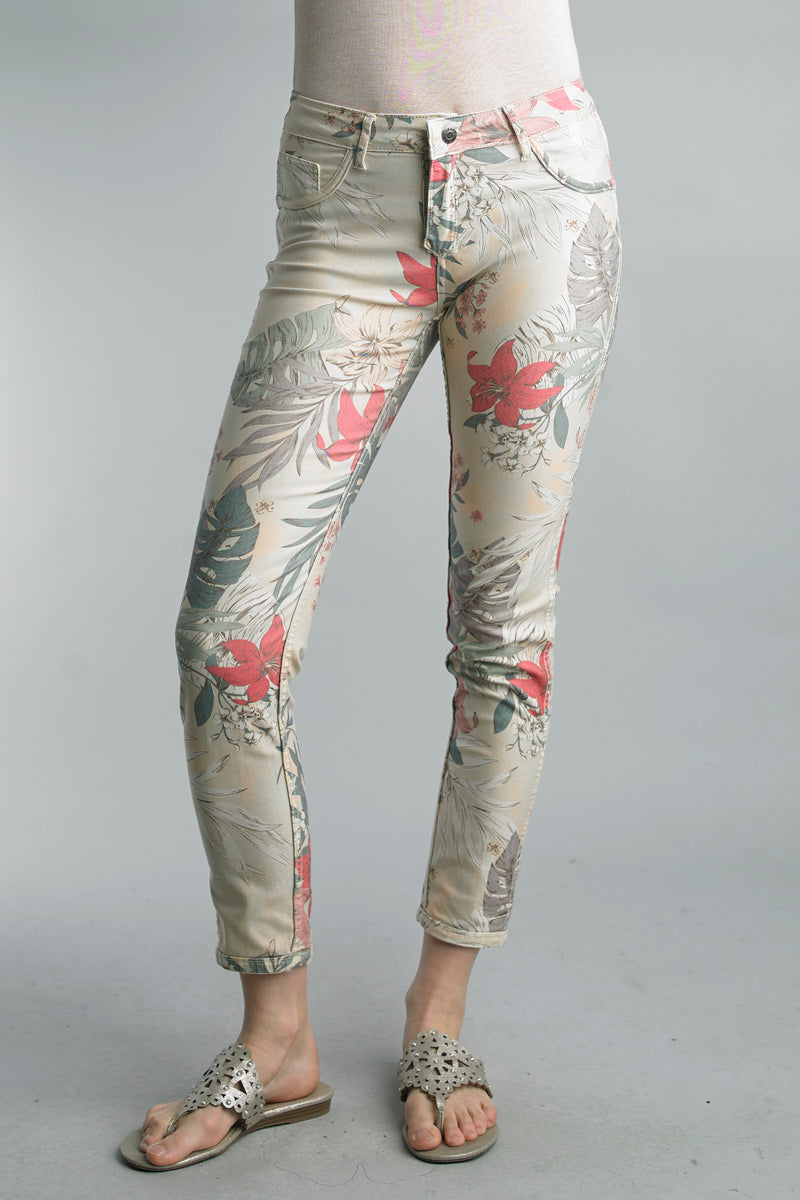 Tropical Floral Reversible Jeans