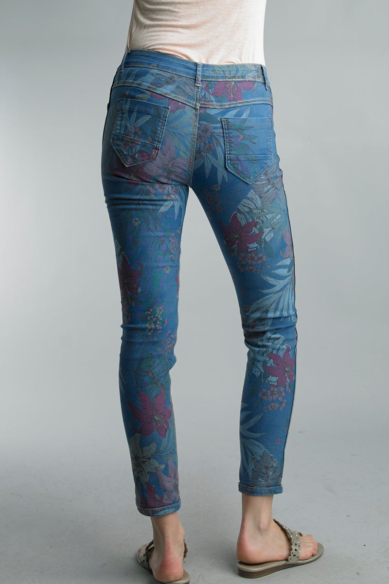 Tropical Floral Reversible Jeans