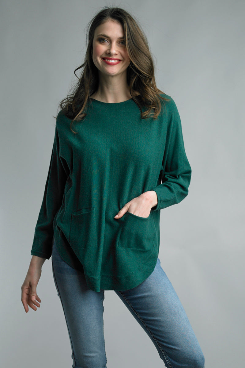 Soft Sweater with Back Button Detail