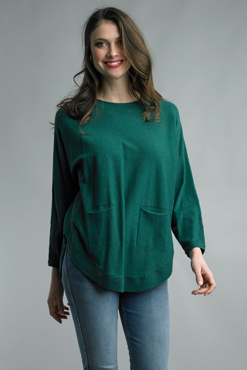 Soft Sweater with Back Button Detail