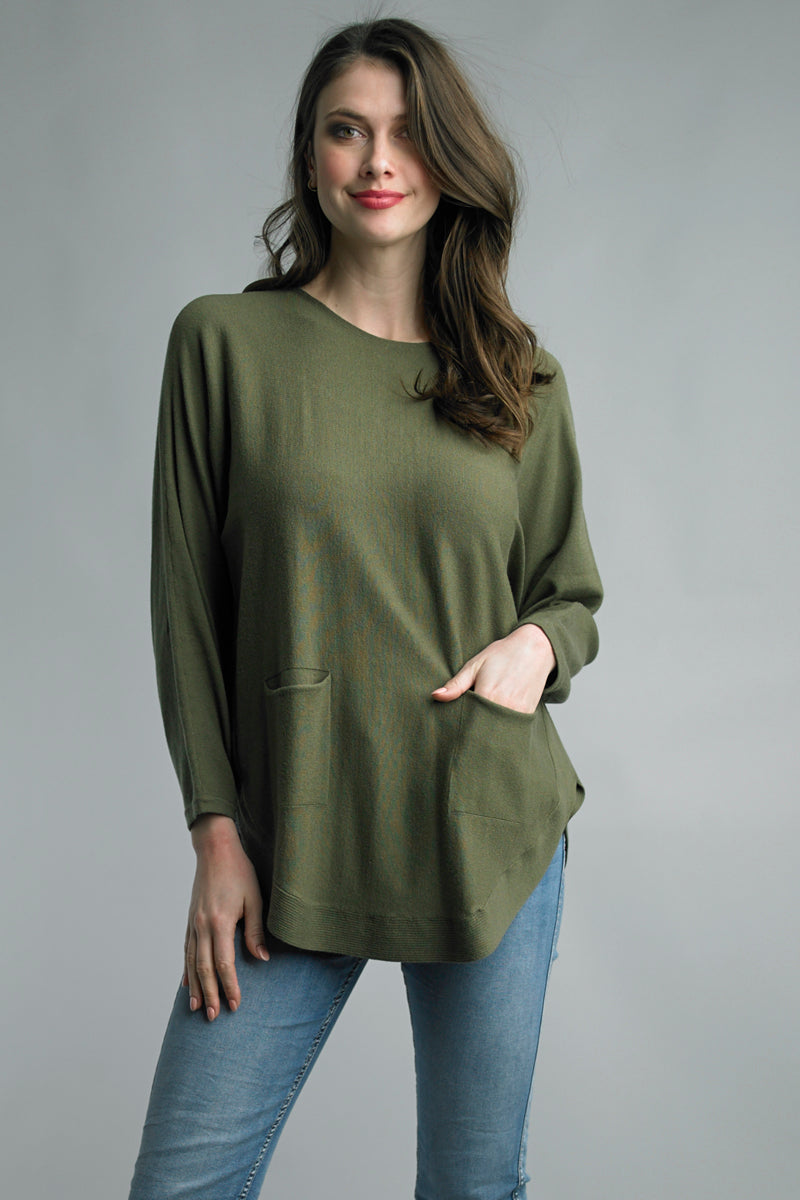 Soft Sweater with Back Button Detail