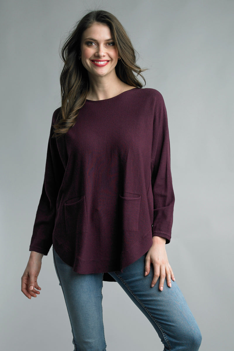 Soft Sweater with Back Button Detail