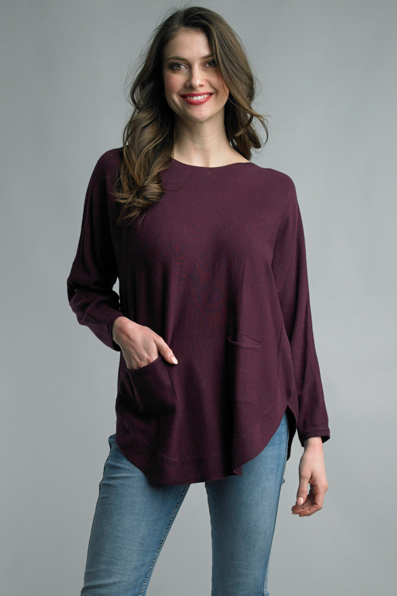 Soft Sweater with Back Button Detail