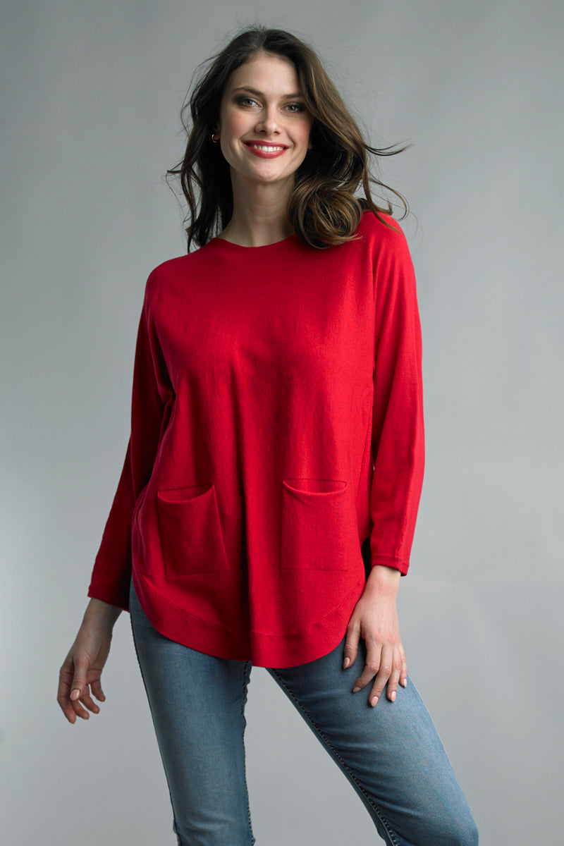 Soft Sweater with Back Button Detail
