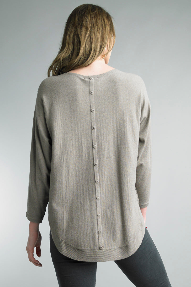 Soft Sweater with Back Button Detail in 9 colors
