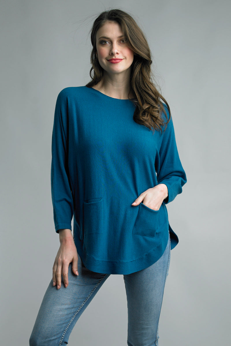 Soft Sweater with Back Button Detail