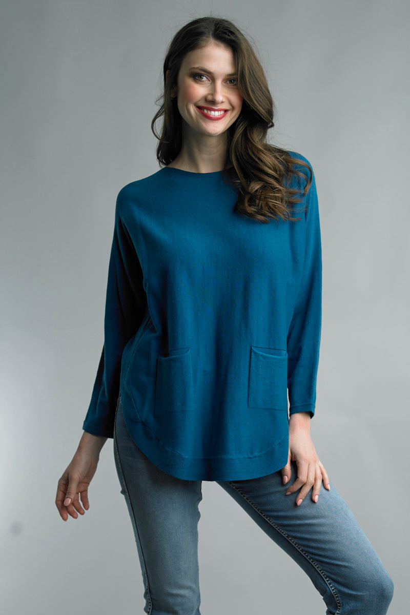 Soft Sweater with Back Button Detail