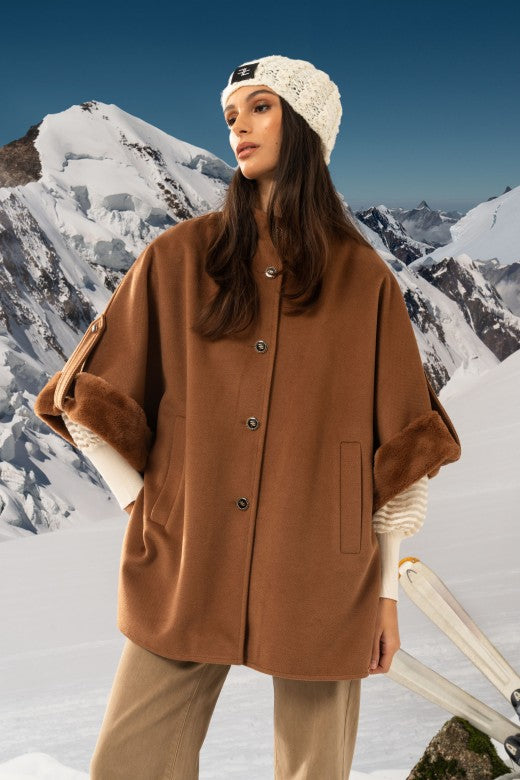 Classic European Fur Trimmed Cape