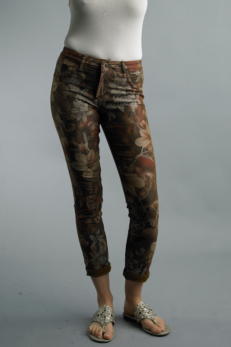 Floral Design Reversible Jeans