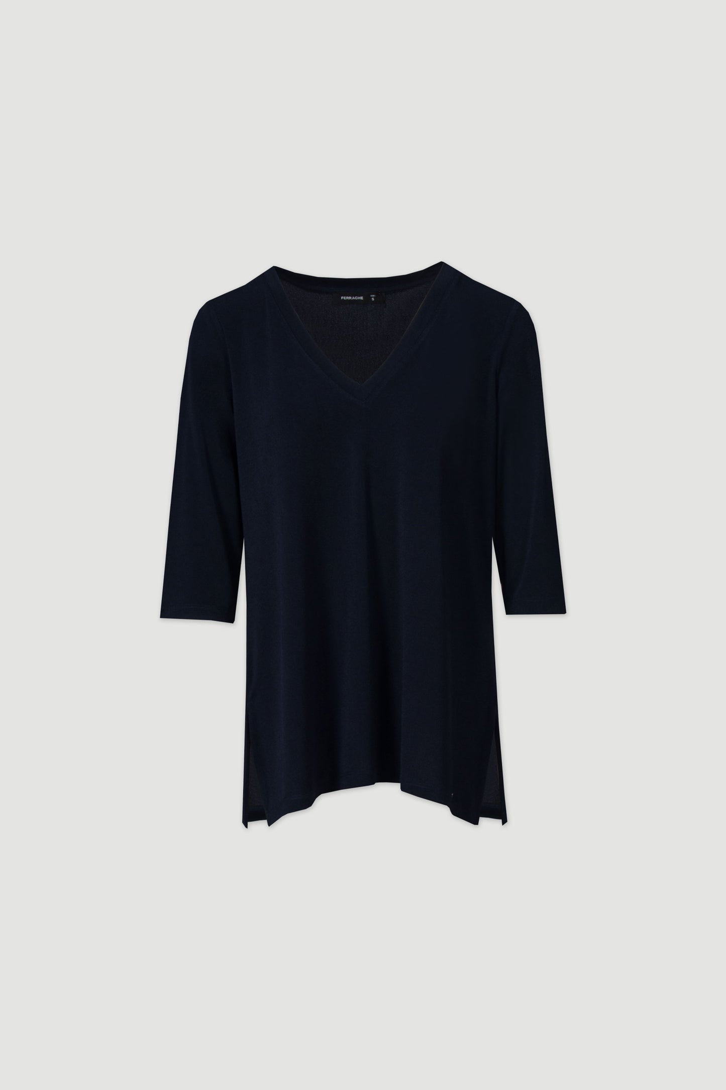 Lightweight Knit V-Neck Tunic Top