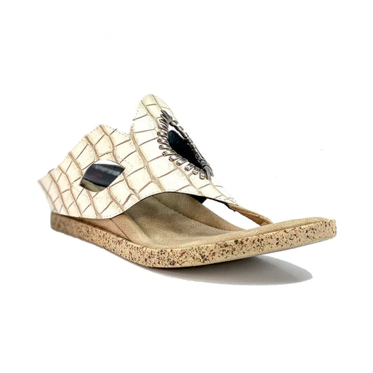 Handstitched Open Peephole Reversible Sandals