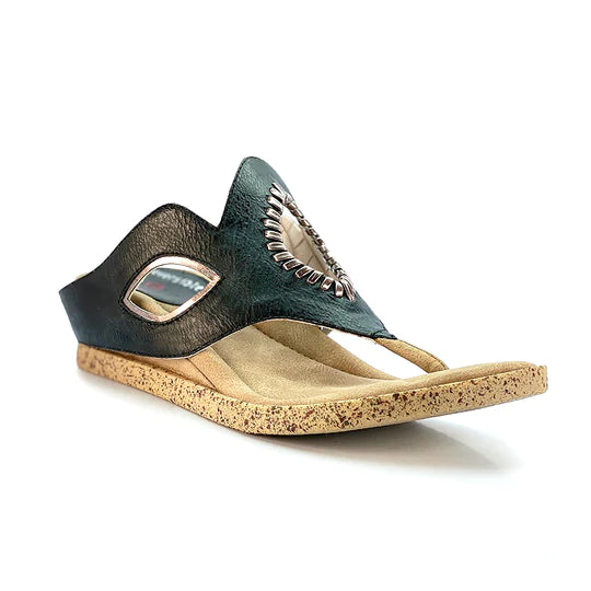 Handstitched Open Peephole Reversible Sandals