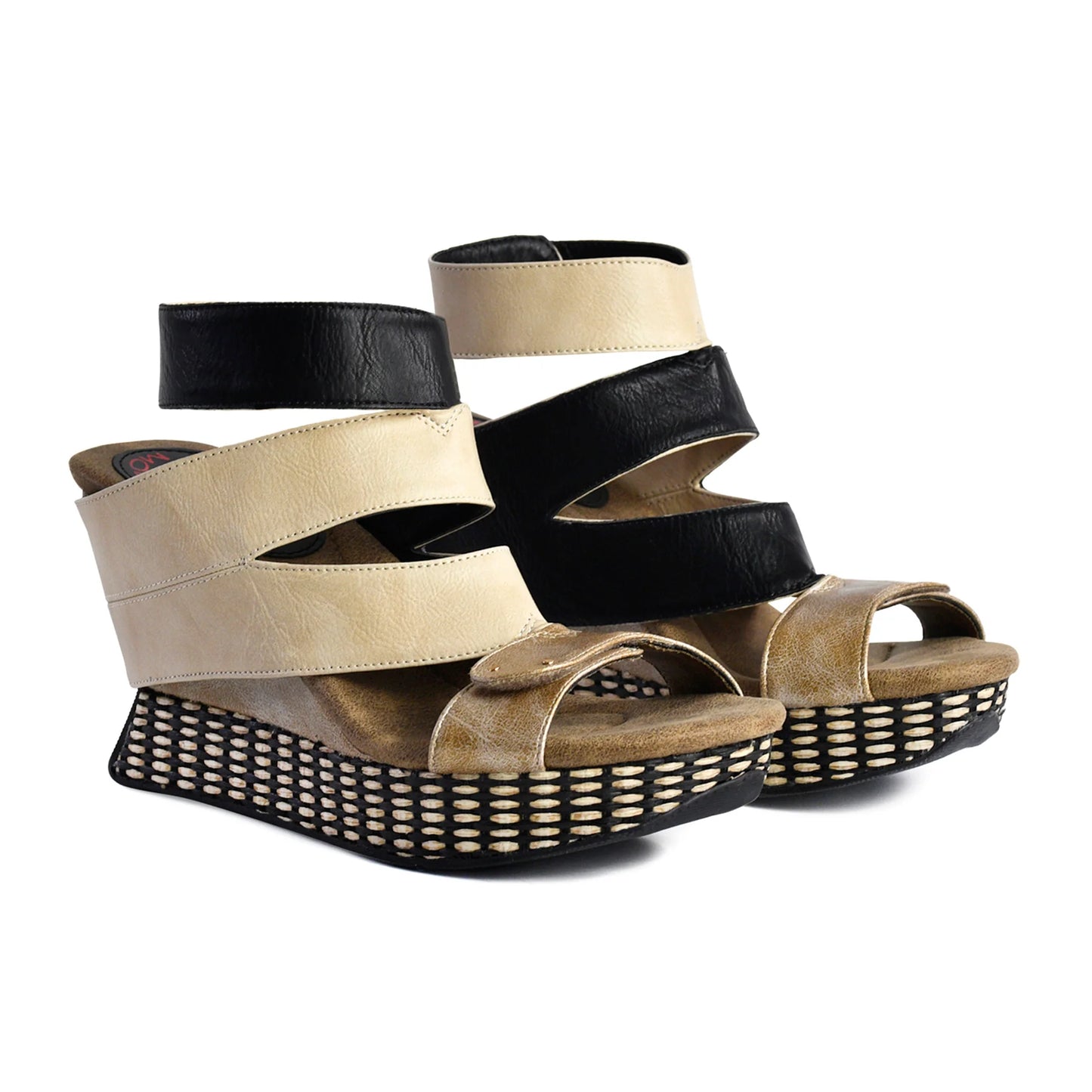 3.75" Heel Reversible Sandals With Four Way Design