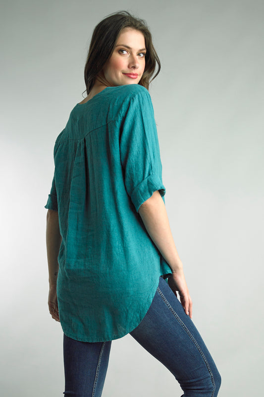 V-Neck Italian Linen Top