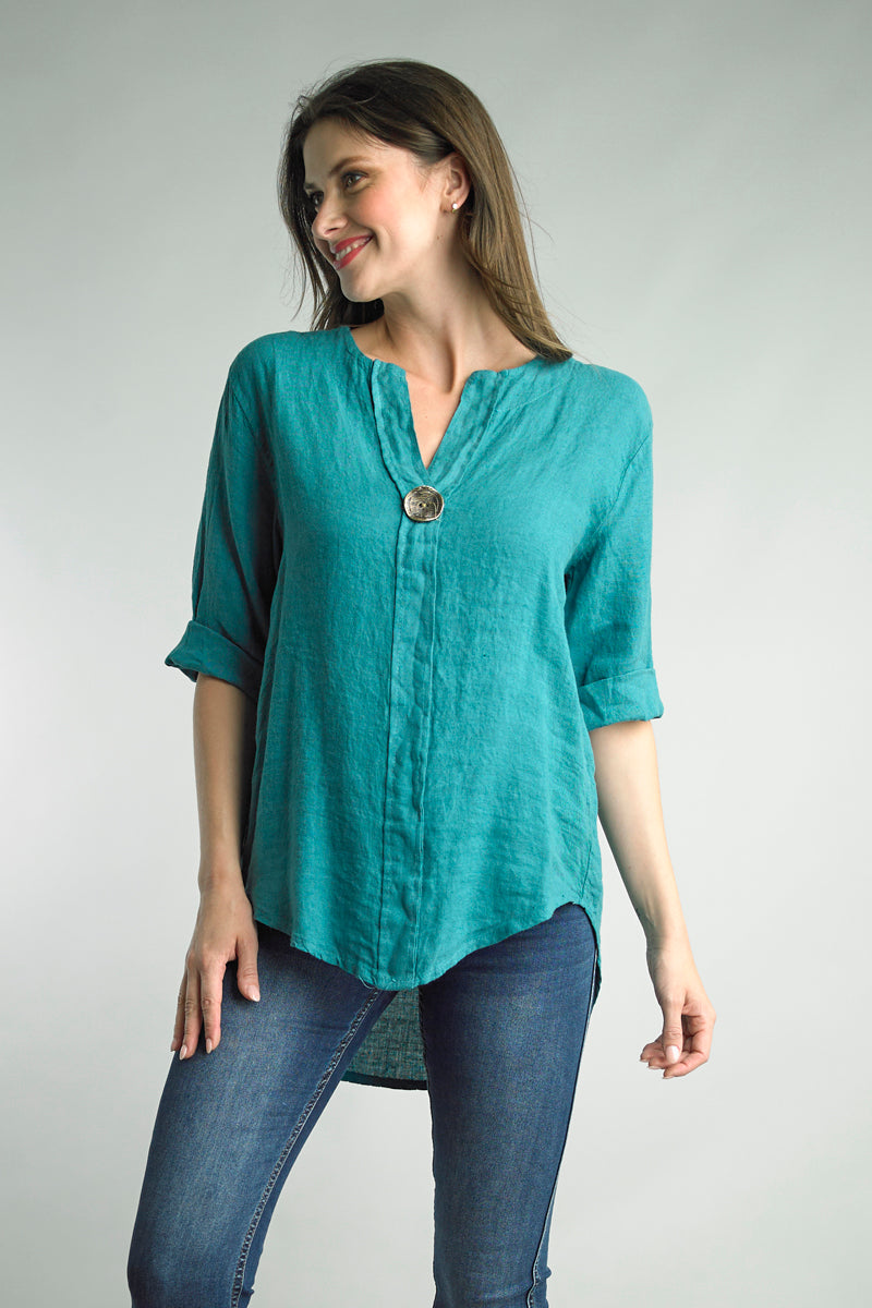V-Neck Italian Linen Top