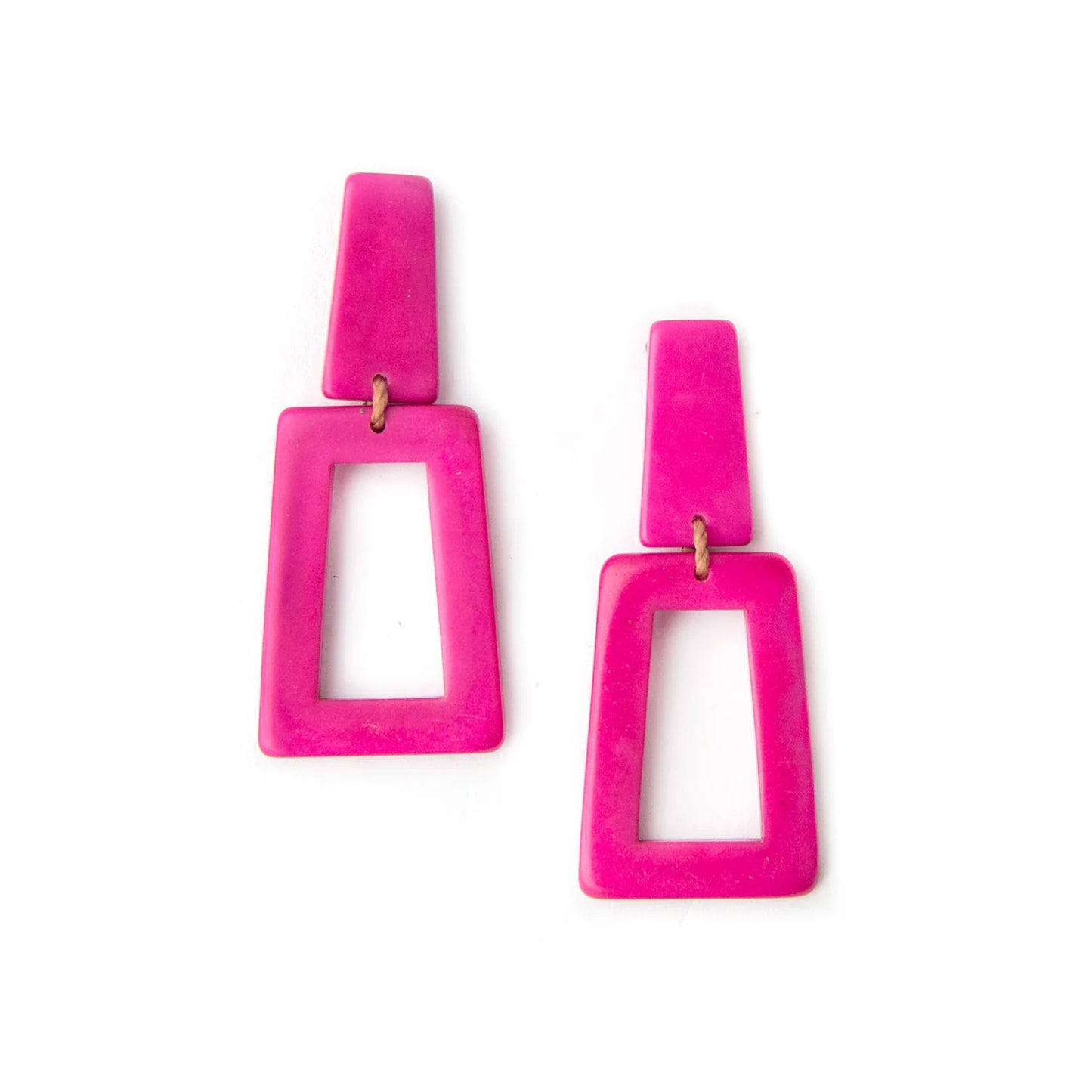 Hand-carved Geometric Earrings