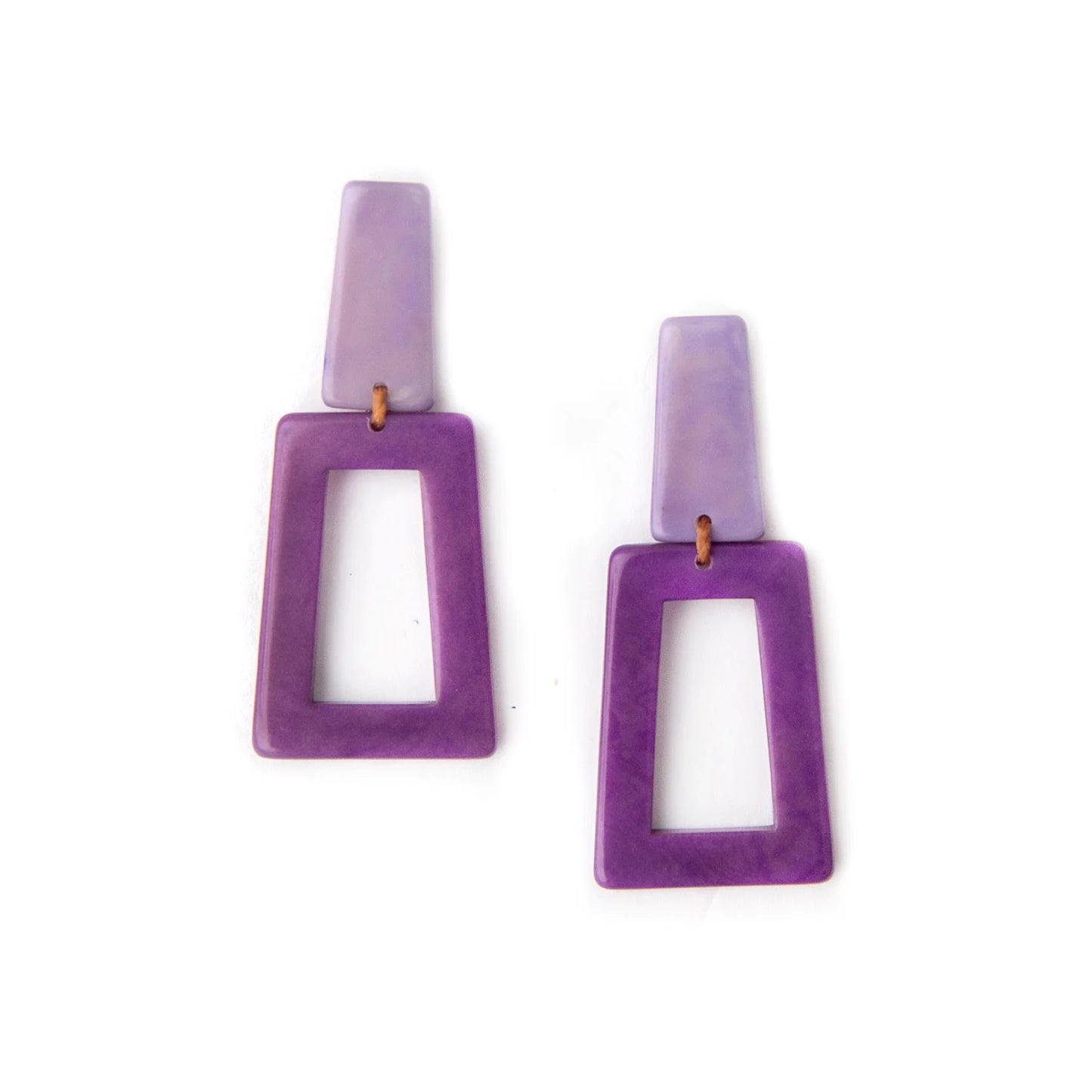 Hand-carved Geometric Earrings