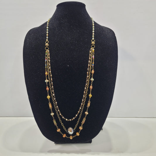 Triple Layered Long Necklace