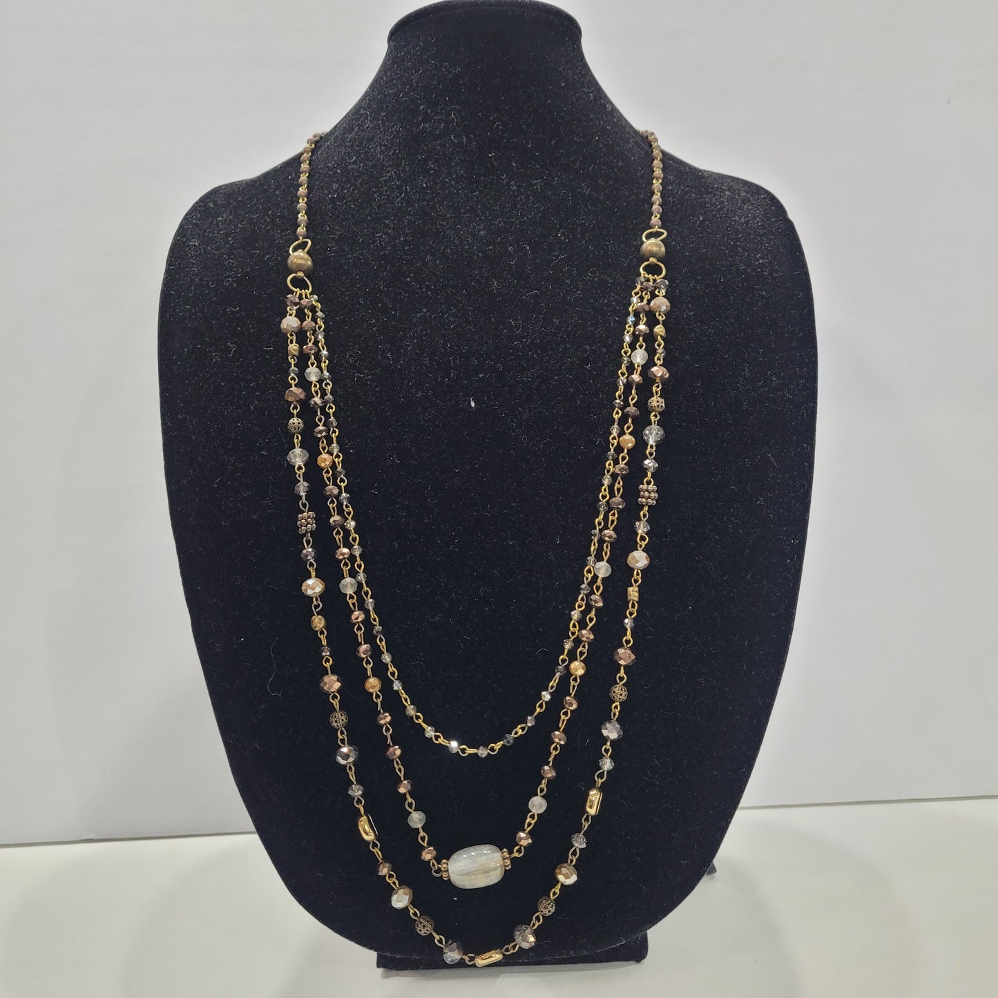 Triple Layered Long Necklace