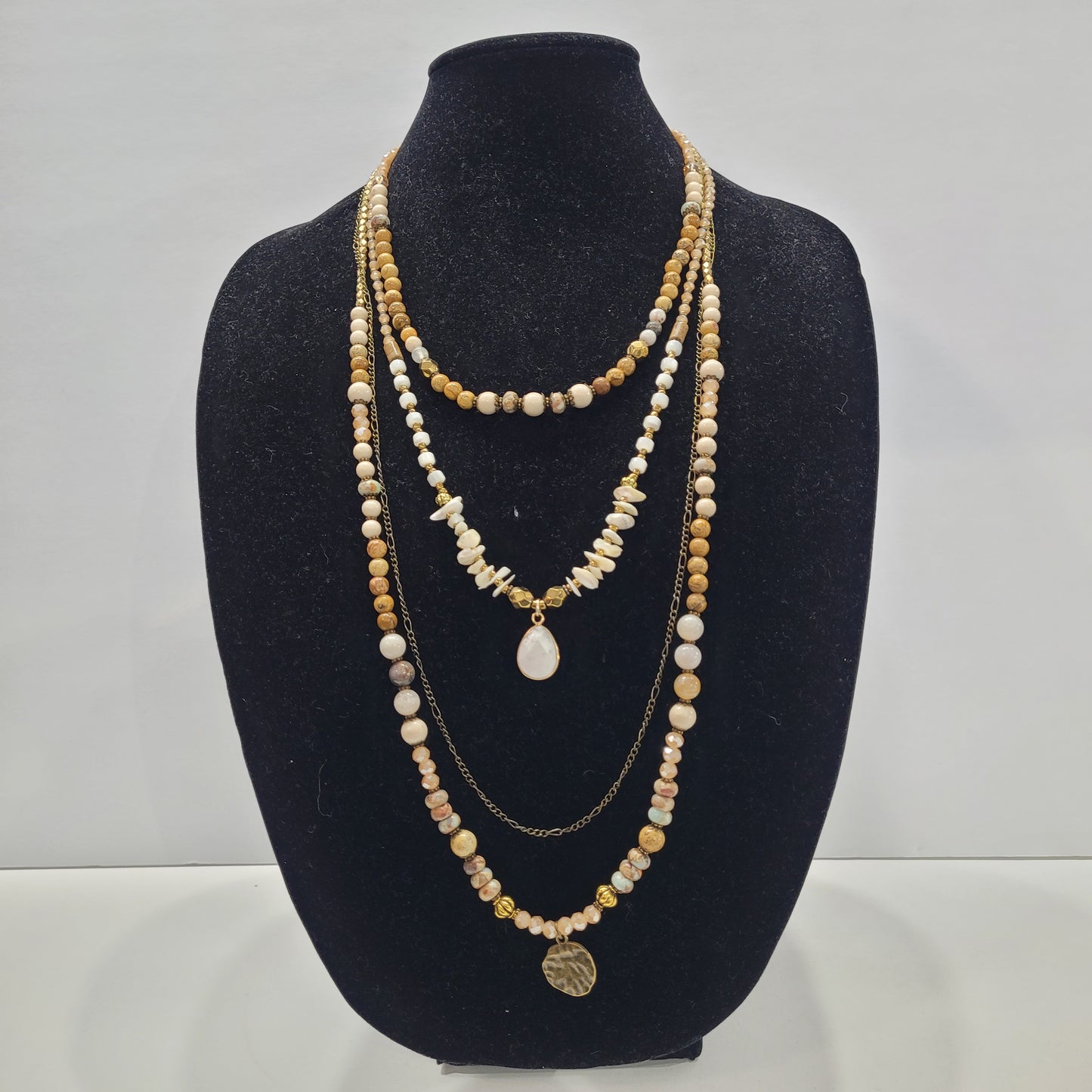 Natural Stones And Crystals Layered Necklace
