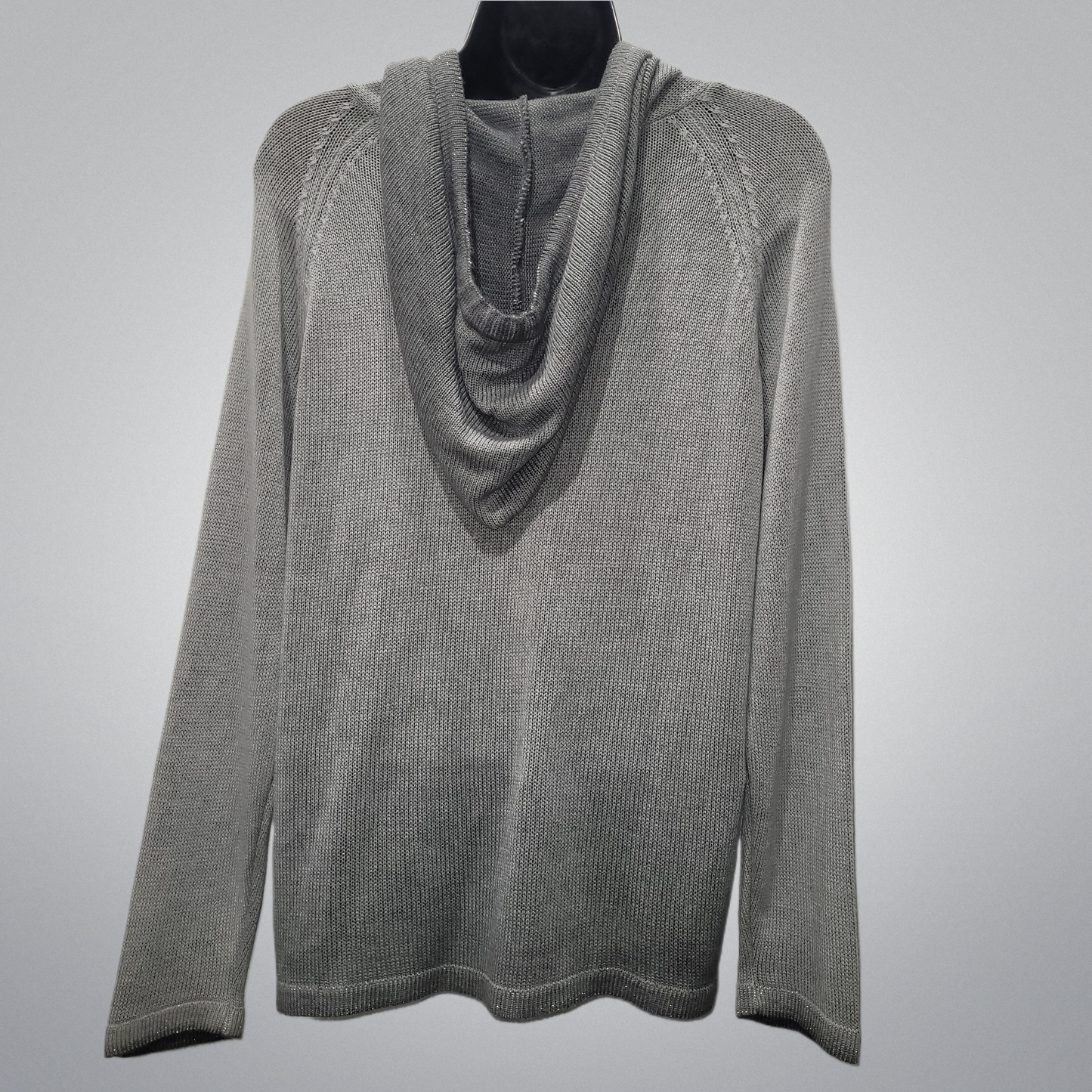 Grey Hoodie Sweater With Laces