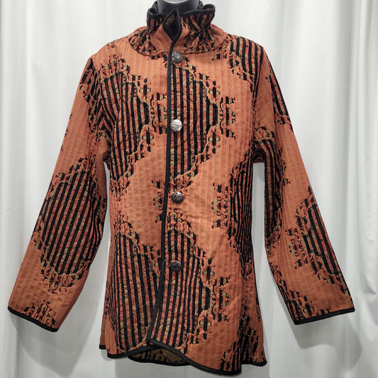 European Design Jacquard Reversible Coat