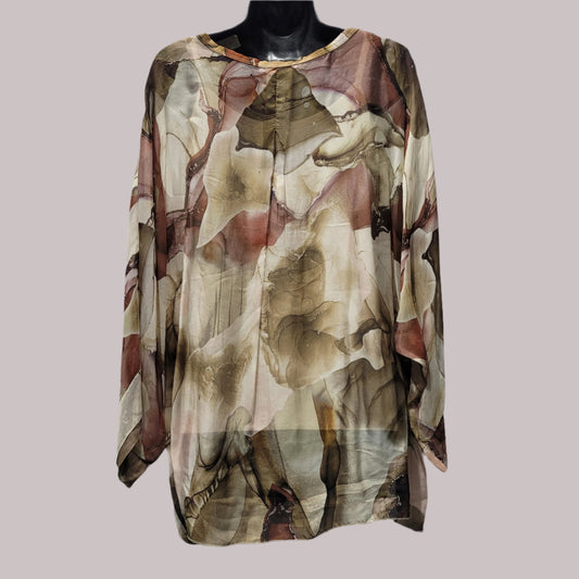 Silk 3/4 Sleeve Top With Tank Top