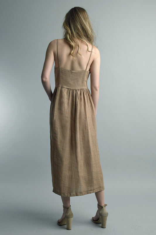 Button Front Linen Dress