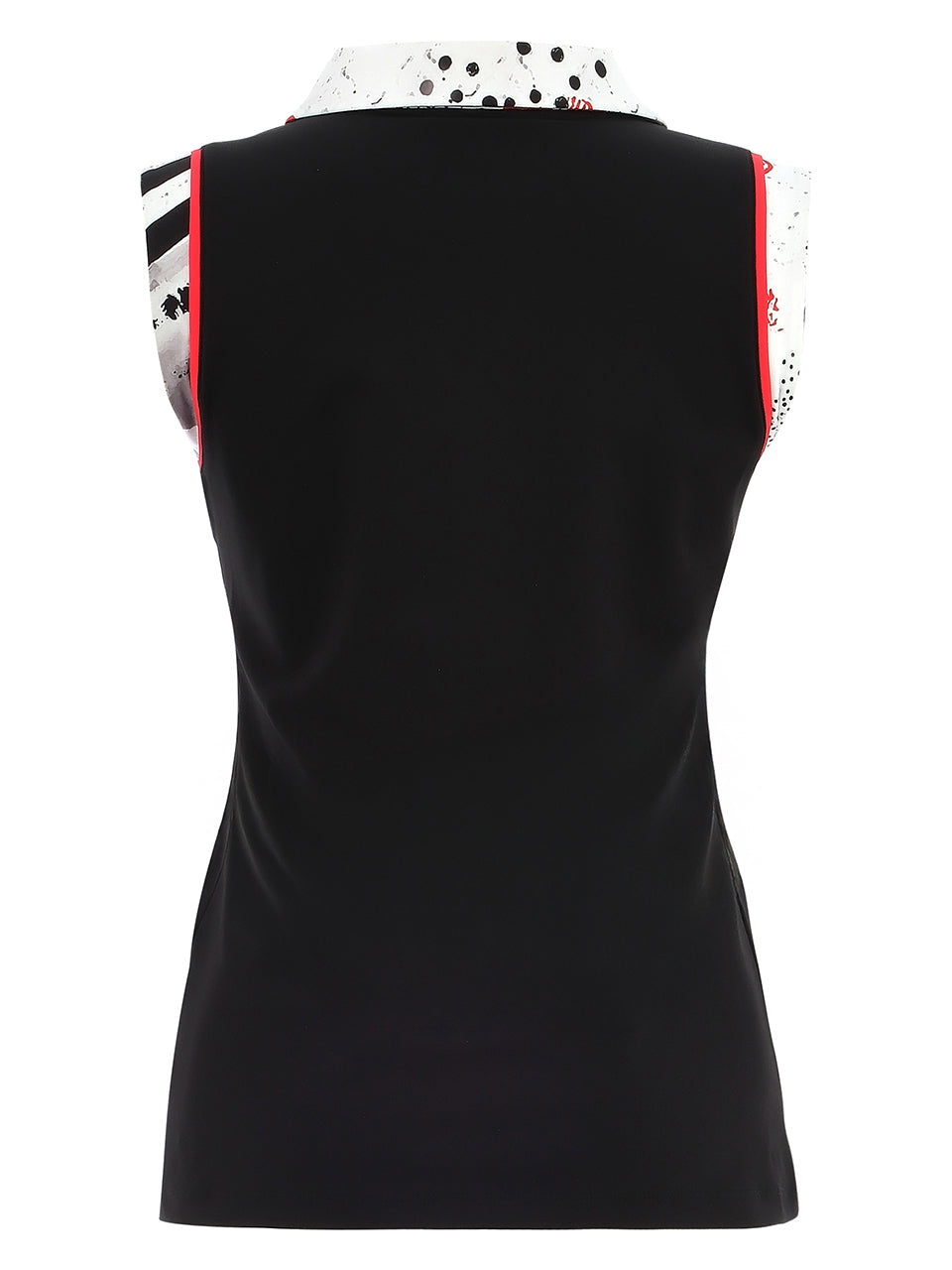 Collage Print Contrasting Sleeveless Polo - Sportswear (Golf/Tennis/Pickleball)