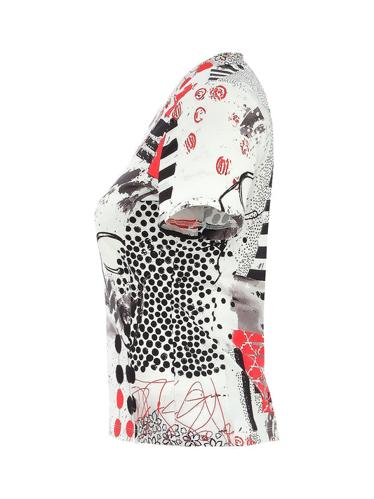 Collage Print Zip Polo - Sportswear (Golf/Tennis/Pickleball)