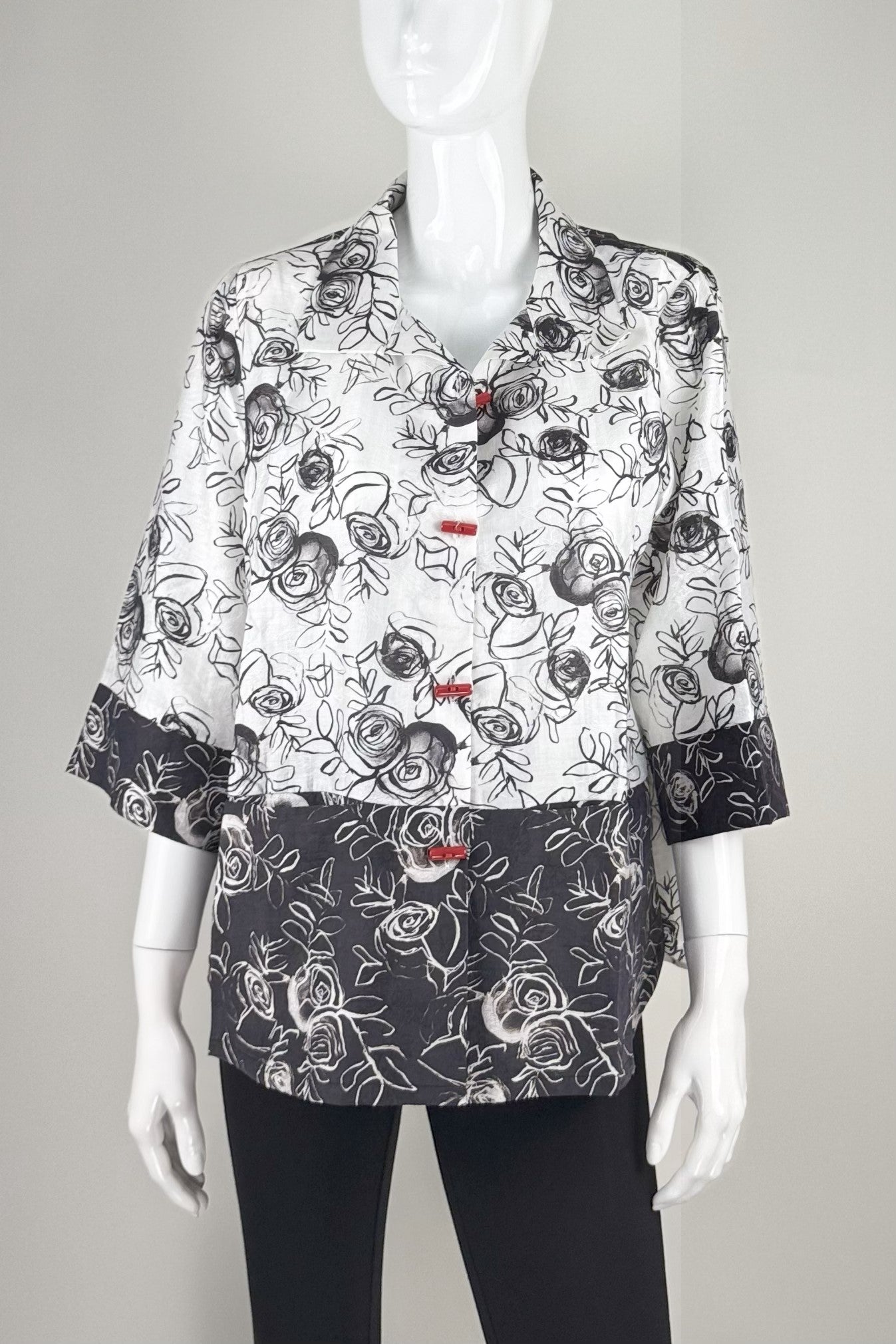 Elegant Floral Contrast Top