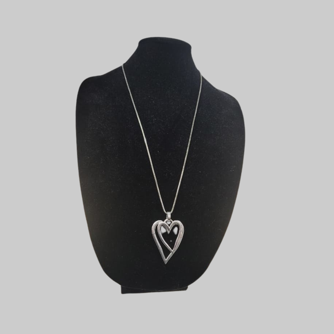 Layered Heart Long Necklace