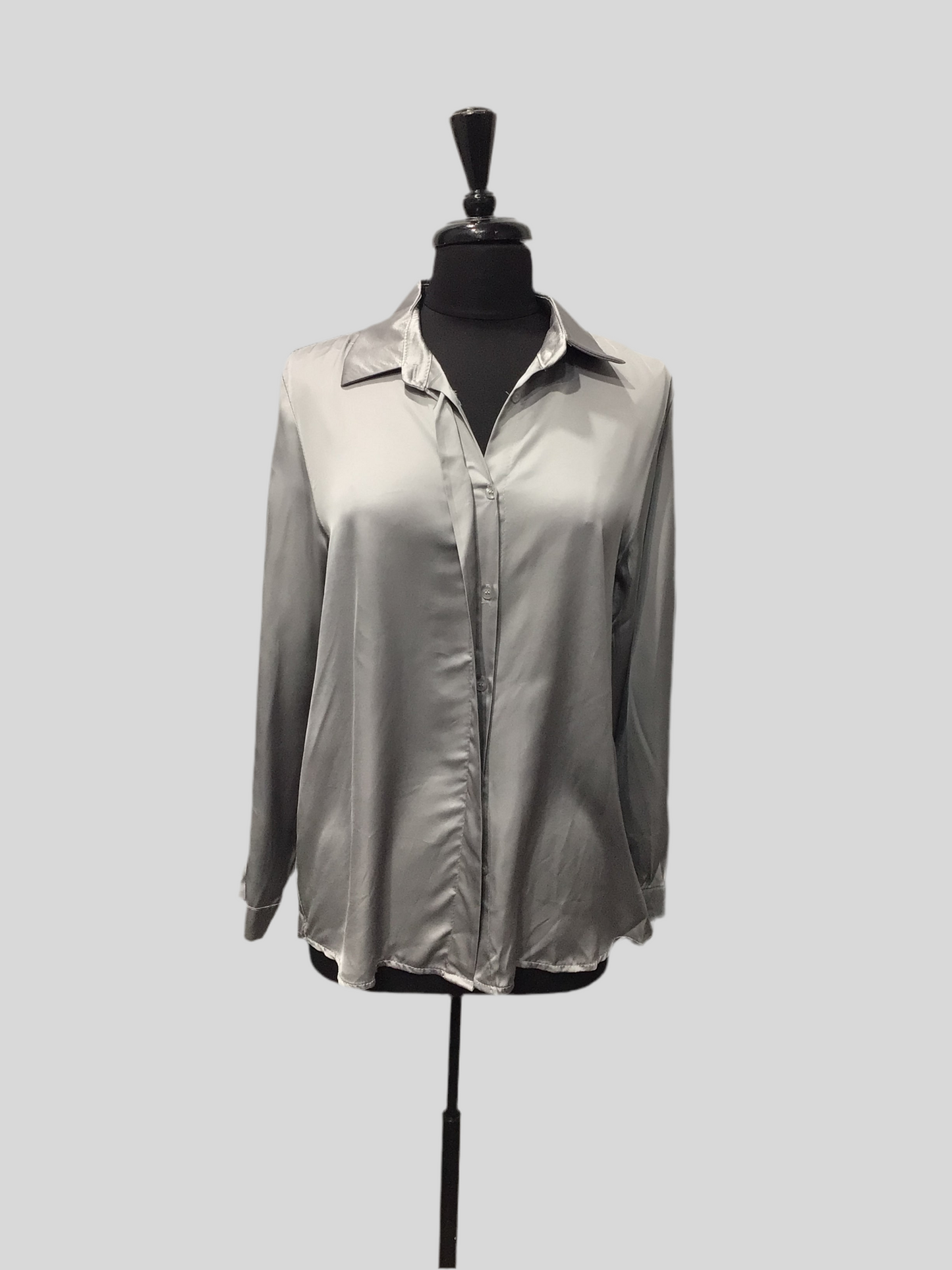 Satin-Finish Button Up Italian Shirt