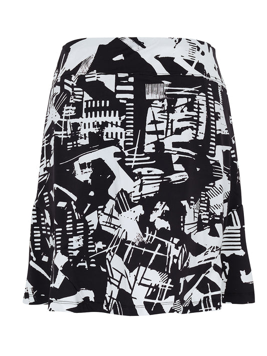 Urban Edge Skort in Black & White - Sportswear (Golf/Tennis/Pickleball)