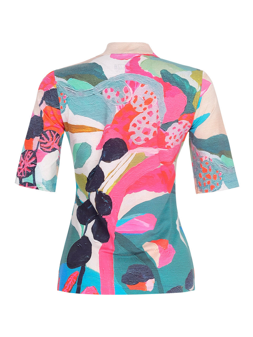 Colorful Brushstroke Print Zip Top (Golf/Tennis/Pickleball)